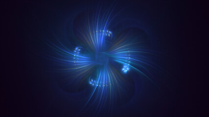 3D rendering abstract blue fractal light background