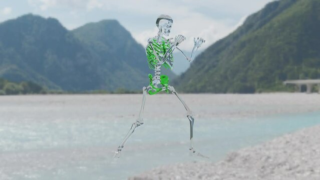 Skeleton kick green -nature -