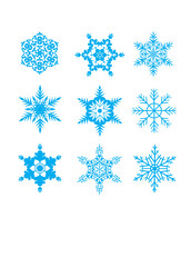 Naklejka na ściany i meble set of snowflakes