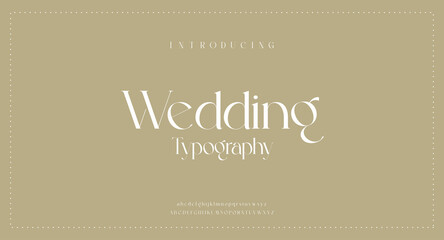 Luxury wedding alphabet letters font with tails typography elegant classic serif fonts and number decorative vintage retro concept for logo branding vector illustration