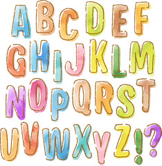 hand drawn vector doodle alphabets
