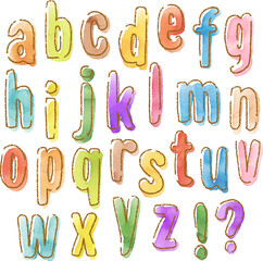 hand drawn vector doodle alphabets