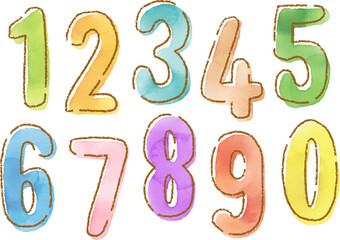 hand drawn vector doodle numbers