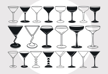 Martini Glass SVG Bundle, Glass Svg, Lime Svg, Party Glass Svg, Juice Glass Svg, Toothpick Umbrella Svg, Drink Glass Svg,