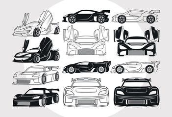 Racing Car SVG Bundle,  Rc Car Svg, Sports Car Svg, Car Svg, Luxury Car Svg, Super Car Svg, Race Car Svg, Car Silhouette Svg