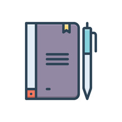 Color illustration icon for journal 