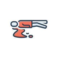 Color illustration icon for killed 