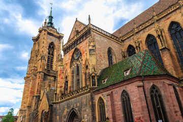 Fototapeta na wymiar St. Martin's collegiate church in Colmar, Alsace, France