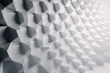 White 3D honeycomb geometric background. Generative AI