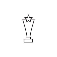 Cup trophy line icon, logo vector