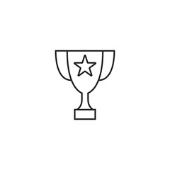 Cup trophy line icon, logo vector