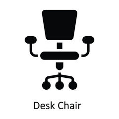 Desk Chair Vector  Solid Icons. Simple stock illustration stock