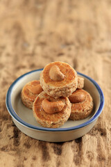 Peanut Butter Cookies with Cashew Topping
