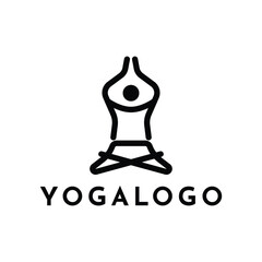 simple yoga logo design template vector minimalist