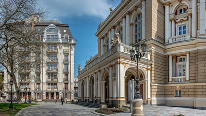 Fototapeta na wymiar City square Palais Royal in Odessa, Ukraine