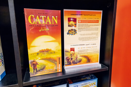 17 January 2023, Dubai, UAE: Very popular and famous board game Catan - area control strategy and fun with friends at home