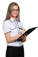 Young female survey agent