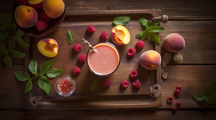 Peach raspberry smoothie