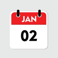 02 january icon with white background