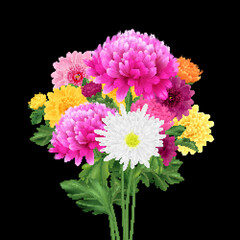 Realistic Chrysanthemum Bouquet