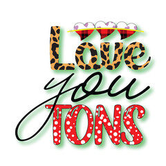 Fototapeta premium Valentine Day Typography Sublimation Design