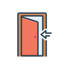Color illustration icon for open