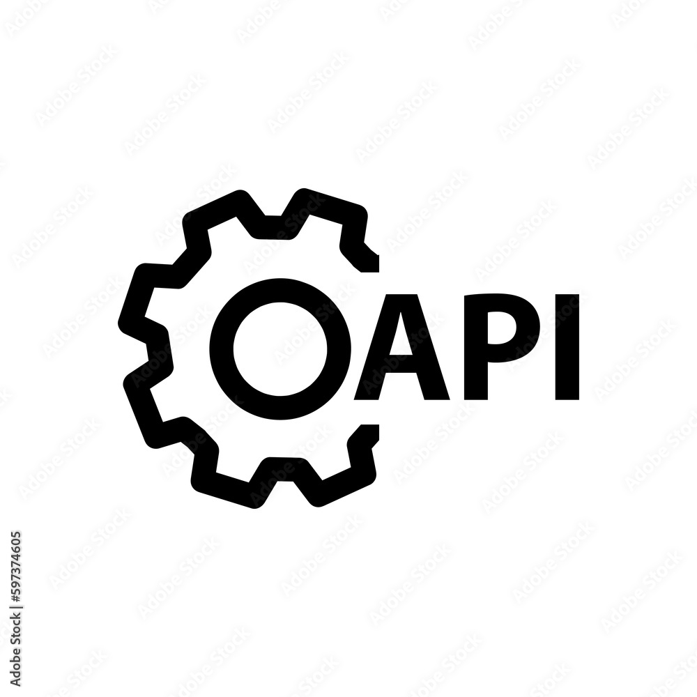 Poster api linear icon. outline api logo illustration on white background..eps