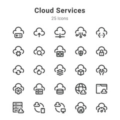 Cloud services icon set