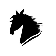 Horse head vector silhouettes