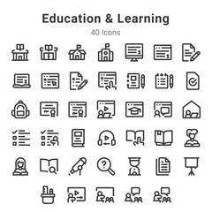 Education and learning icon set