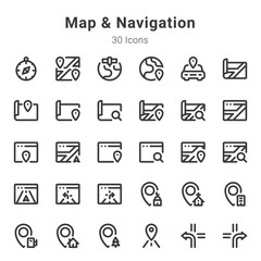 Map and navigation icon set