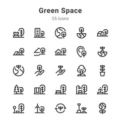 Green space icon set