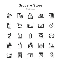 Grocery store icon set
