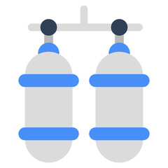 Trendy vector design of oxygen cylinders