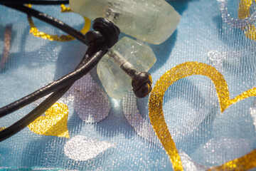 Boho bracelet with natural aquamarine