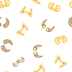 horn animal head wild vector seamless pattern