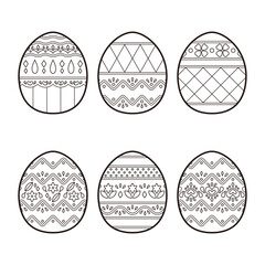 Naklejka premium イースターエッグ セット ぬりえ