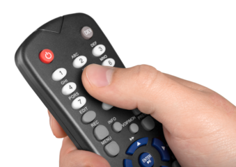 Hand Using a Remote Control