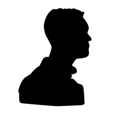 Vector Of Men's Heads Silhouettes