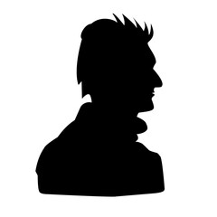 Vector Of Men's Heads Silhouettes