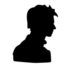 Vector Of Men's Heads Silhouettes