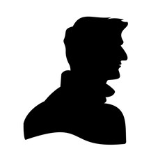 Vector Of Men's Heads Silhouettes
