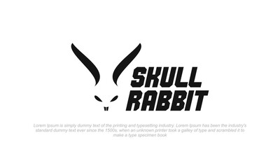 pictogram logo for a rabbit that says skull rabbit.