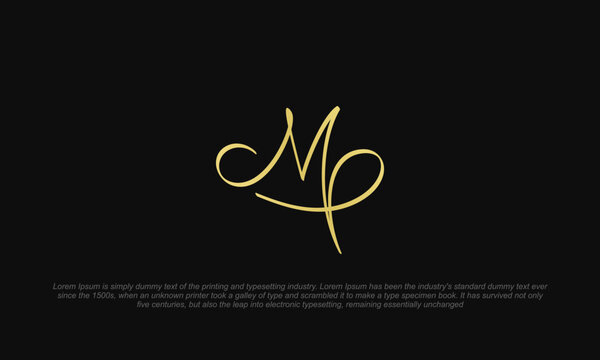 A black and gold logo for a company called MP logo