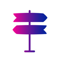 Directional Road Sign Icon. Vector Editable Icon.