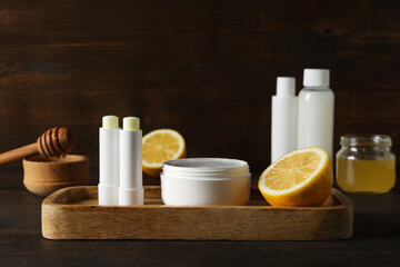 Concept of face and skin care supplies - Honey cosmetic