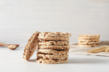 Healthy food, food for diet and weight loss - crispbreads