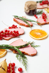 Concept of tasty food, meat food, Ham