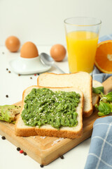 Concept of delicious breakfast, tasty morning meal
