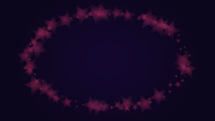 Vector Magical Glowing Background with Silver and Purple Falling Stars on Black. Christmass and New Year Poster. Glittery Confetti Frame. Sparkle Star Night Banner Design.